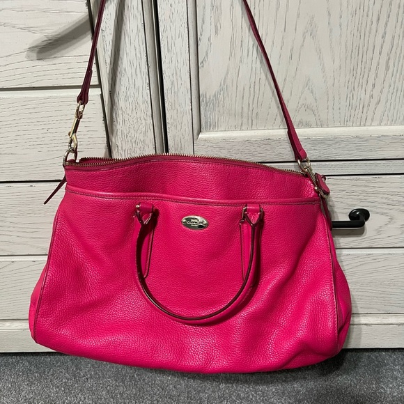 Hot pink Coach medium to large satchel handbag - Picture 2 of 7